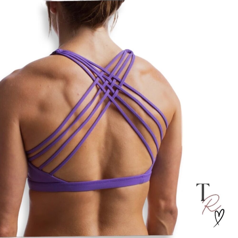 Born Primitive Vitality Sports Bra Purple Strappy Back Size Extra Small